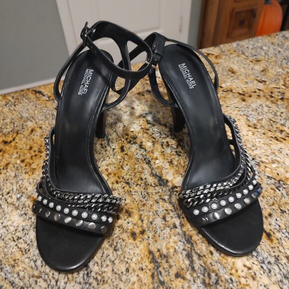 Michael Kors Black Heeled Sandals Size 10M - Picture 3 of 10